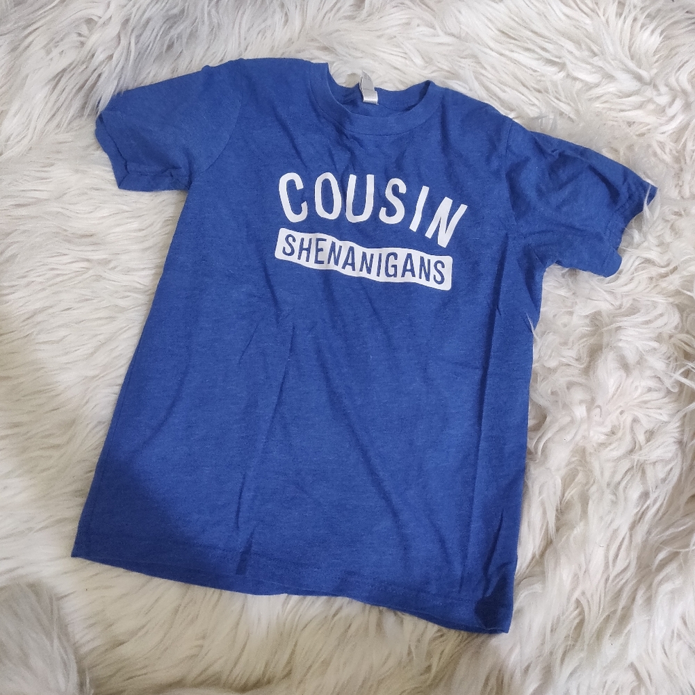 Kids Blue Cousin Shenanigans T-shirt
